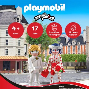 Set de Joaca PLAYMOBIL Miraculous Ladybug si Cat Noir - Figurine, Accesorii, 4 ani - Img 2