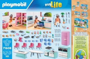 Set de joaca PLAYMOBIL MyLife 71608 - Bucatarie complet echipata, 105 piese, pentru copii de la 4 ani - Img 9