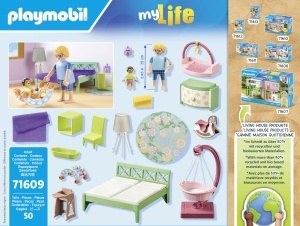 Set de joaca PLAYMOBIL MyLife 71609 - Dormitor cu spatiu pentru bebelusi, 50 piese - Img 5
