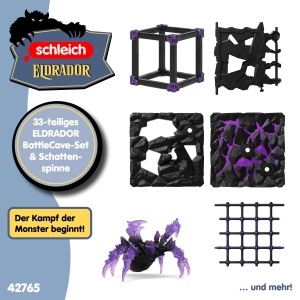 Set de Joaca Schleich ELDRADOR BattleCave Schattenspinne 42765, 33 Piese - Img 5