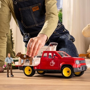 Set de Joaca Schleich - Ferma cu Veterinar, 29 Piese, Include Masina si Calf - Img 2