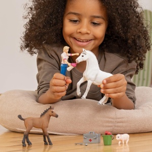 Set de joaca Schleich Ferma Vizita la veterinar cu 10 piese - Img 2