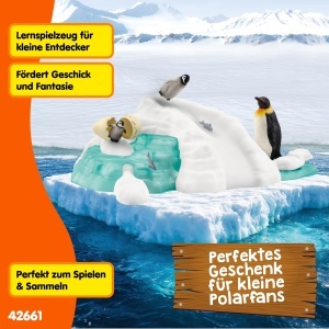 Set de Joaca Schleich WILD Life Pinguin-Familienspa 42661, 14 Piese, 3 Kaiserpinguini - Img 7