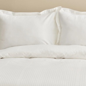 Set de lenjerie de pat Karaca Home Uniq, 100 bumbac satin, 3 piese, alb - Img 3