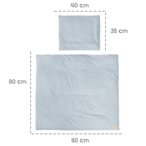 Set de lenjerie pentru patut Babybettwasche Lil Planet, 80 x 80 cm, Bio Bumbac, Hellblau - Img 5