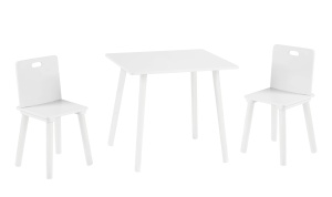 Set de mobilier pentru copii roba - 2 scaune si masa, alb, MDF - Img 2