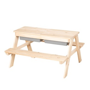 Set de mobilier pentru copii roba PLAY for 4 - 2 banci, masa, lemn masiv, exterior - Img 8