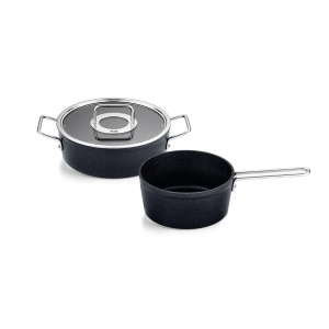 Set de Oale Fissler Adamant, 2 piese, antiaderente, capacitate 3,1L si 2L
