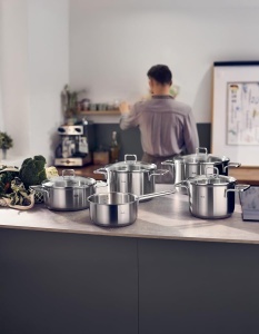 Set de Oale Fissler SatiTherm 5 piese, inox 1810, cu capac din sticla, inductie - Img 8