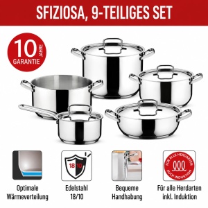 Set de Oale Lagostina Sfiziosa, 9 piese, inox, design elegant - Img 2