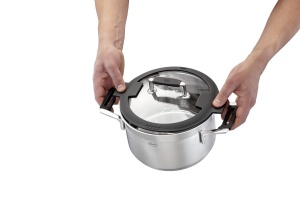 Set de oale ROSLE SILENCE PRO 4 bucati set de oale universale de inalta calitate cu 3 cratite si 1 cratita otel inoxidabil 1810 capac din sticla scala - Img 4