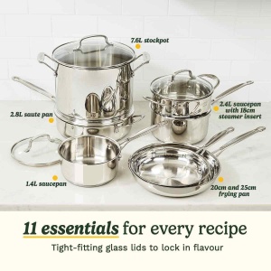 Set de Oale si Tigai Cuisinart Chefs Classic, 11 piese, inox, inductie - Img 2