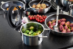 Set de Oale si Tigai ROSLE Silence Pro 6 piese, Inox, ArgintiuNegru - Img 2