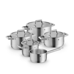 Set de Oale WMF Comfort Line 5 piese, Cromargan inox, cu capac din sticla, inductie