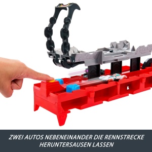 Set de Pista Auto Hot Wheels City JKJ79, Drachentransporter 2-in-1, 2 Masini Incluse - Img 6