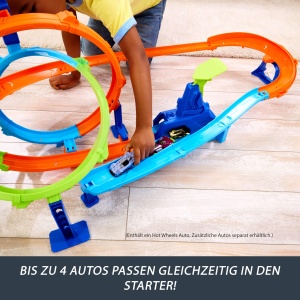 Set de pista Hot Wheels cu 2 loop-uri si 2 zone de accident, JHK73 - Img 3