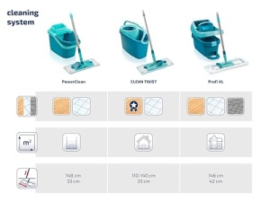 Set de prese de servetel Leifheit Profi XL cu mop de podea si role incl. capac de schimb Profi micro duo din microfibra, absorbant si usor de curatat, set pentru curatare fara a va apleca cu sistem de clic - Img 10