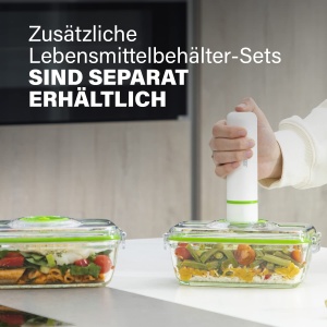 Set de recipiente alimentare din sticla Princess 492985 cu pompa electrica, 2.5W, 0.7L si 1.1L - Img 5