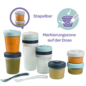 Set de recipiente pentru pastrare BEABA, 12 bucati, 90 ml, 150 ml, 250 ml, 100 etanse - Img 2