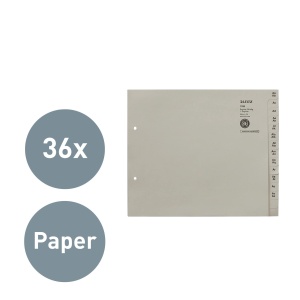 Set de registre Leitz A-Z, 36 compartimente, 100 hartie reciclata, gri - Img 2