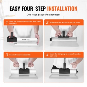Set de spatule VEVOR cu 5 dimensiuni, maner telescopic din otel inoxidabil - Img 6