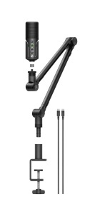 Set de streaming Sennheiser Profile cu microfon USB-C, brat mobil, negru - Img 3
