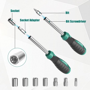 Set de surubelnite magnetice HYCHIKA, 51 piese, din otel CR-V, cu maner ergonomic - Img 4