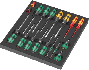 Set de surubelnite Wera 9710, 18 piese, cu suport din spuma durabila