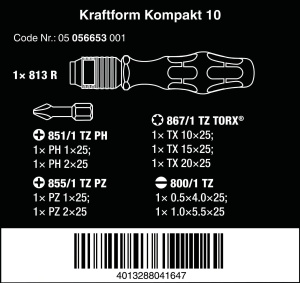 Set de Surubelnite Wera Kraftform Kompakt 10, 10 piese, multi-colorat - Img 9