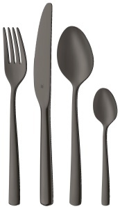 Set de Tacamuri WMF Boston Black, 24 piese, Cromargan, pentru 6 persoane