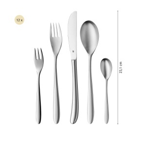 Set de Tacamuri WMF Silk pentru 12 Persoane, 60 Piese, Cromargan Inoxidabil, Matt - Img 10