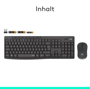 Set de tastatura si mouse wireless Logitech MK295 cu tehnologie SilentTouch, taste de comanda rapida, ghidare optica, receptor nano USB, conexiune wireless fara intarziere, aspect QWERTZ - Grafit, PC - Img 9