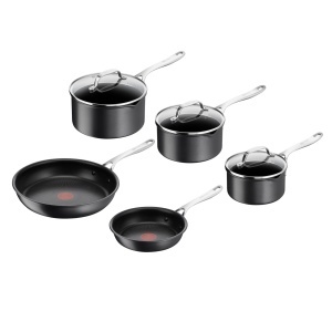 Set de tigai Jamie Oliver by Tefal, 5 piese, inductie, antiaderente, negru