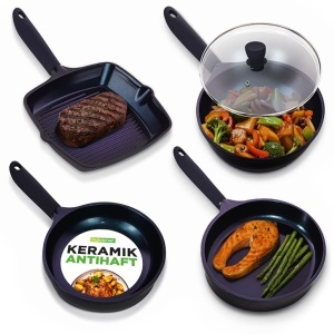 Set de Tigai NutriChef 5 Piese - Grill, Wok, Brat, Oval, Antiaderent, Inductie