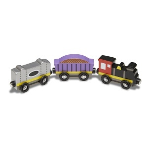 Set de tren din lemn Melissa Doug 8 piese, cu cuplaje magnetice, 8 cm - Img 5