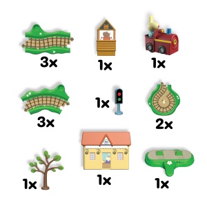Set de tren Peppa Wutz Whizz-Around cu Rebekka, 6 sine, sunete electronice - Img 3