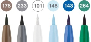 Set de Tuschestifte Faber-Castell Pitt Artist Pen, 6 culori, rezistente la apa - Img 3