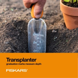 Set de unelte pentru gradinarit Fiskars 3 in 1, cu kela ergonomica, cultivator si recipient - Img 5
