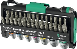 Set de unelte Wera Tool-Check Automotive, 38 piese, cu ratchet 14, compact