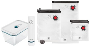 Set de vacuumare alimente ZWILLING Fresh Save, 7 piese, pompa wireless, recipiente sticla, pungi reutilizabile