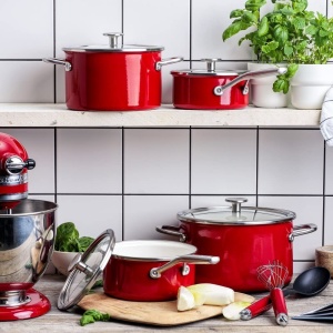 Set de Vase de Gatit KitchenAid Steel Core, 10 piese, Inductie, Empire Rot - Img 2