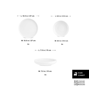 Set de Vase KARACA Stream Bone Felix XL, 18 piese, pentru 6 persoane, portelan alb - Img 2