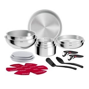Set de Vase Tefal Ingenio Comfort Max, inox, compact, cu maner detasabil