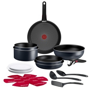 Set de Vase Tefal Ingenio Enjoy 17 piese, Antiaderent, Usor, Negru - Img 1