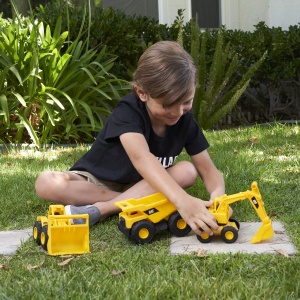Set de vehicule de constructie CAT - 3 piese, 18 cm, cu parti mobile, pentru copii - Img 4