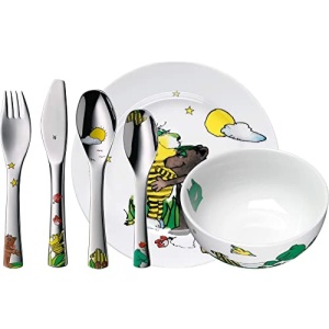 Set de vesela pentru copii WMF Janosch 6 piese inox Cromargan spalabil in masina de vase - Img 1