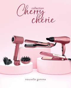 Set Demeliss Saint Algue - Uscator de par si placa de indreptat, culoare Cherry - Img 5