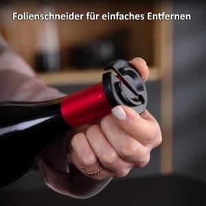 Set desfacator de vin electric Haier, reincarcabil, negru, cu decantor si taietor de folie - Img 3