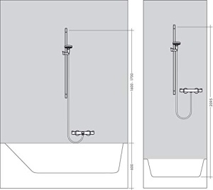 Set dus hansgrohe Croma Select S, 3 moduri de jet, 0,65m, AlbChrom - Img 4