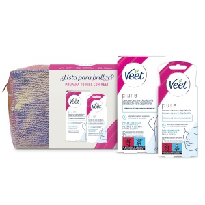 Set Epilare Veet cu 40 Benzi Wachs pentru Corp si Fata, Formula Hypoalergenica